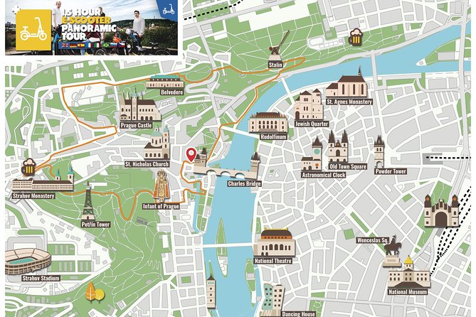 1.5h Prague E-Scooter Panoramic Tour small-group with PragueWay - Kampa’s quiet island feel, between the drain and the park