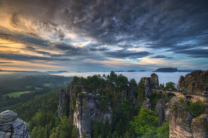 Bohemian and Saxon Switzerland All inclusive trip - Fantasy Tour - Bastei Bridge in Saxon Switzerland, with Elbe canyon views that do the talking