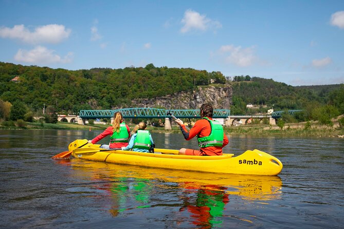 Canoeing on the Elbe river and Bike rental from Děčín to Schmilka - Camp Děčín start: equipment, brief talk, and quick handover