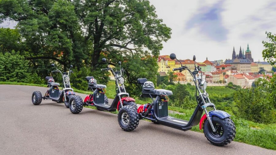 Electric Trike Sunset Prague Tour - Starting at Štěpánská 55, the setup that makes the ride easier