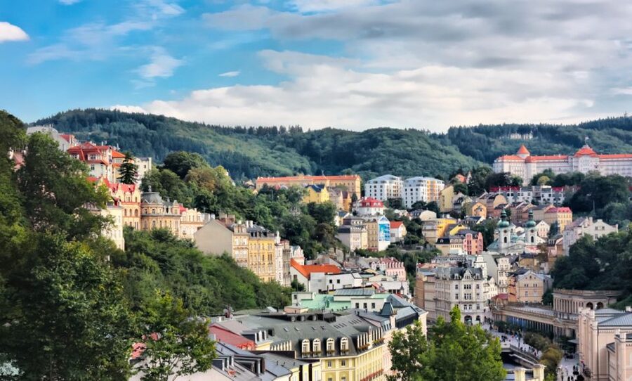 From Prague: Karlovy Vary Guided Day Trip - First Real Stop: Mineral Spring Sampling at the Source