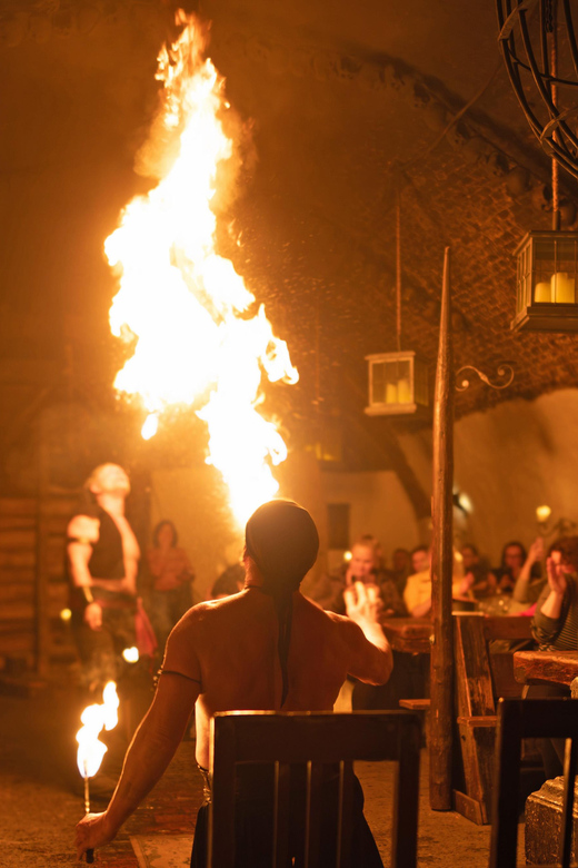 From Prague: Medieval Dinner, Show, Castle and Brewery - Medieval tavern dinner with unlimited Dětenice beer and Moravian wine