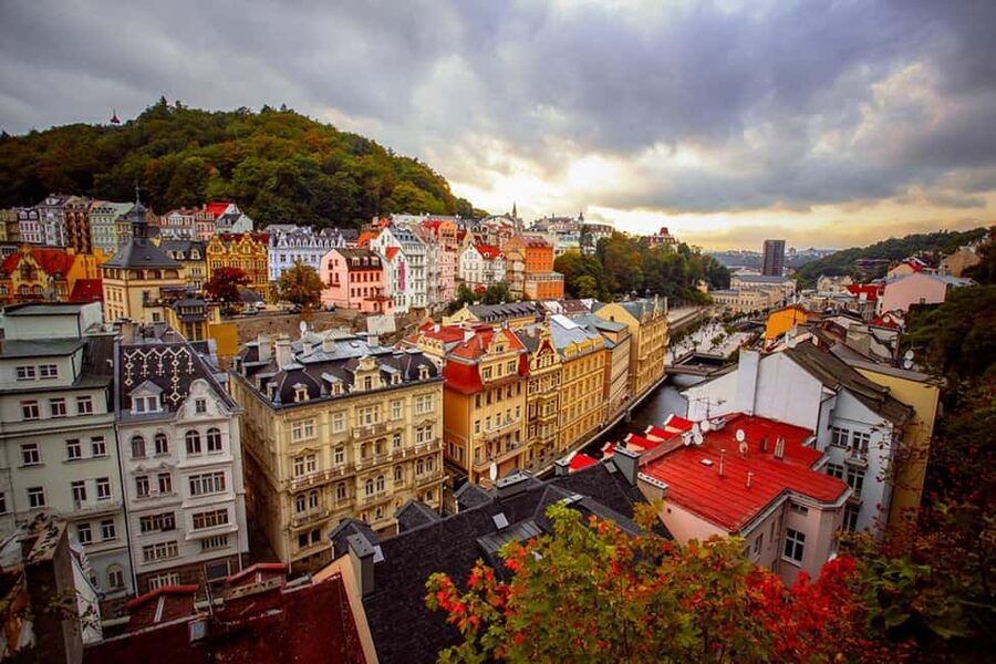 From Prague: Private Karlovy Vary Day Tour & Moser Glass - Diana Tower views by funicular or a walk worth it