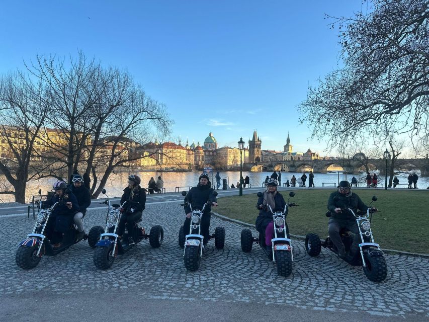 Grand City Tour on Electric Trike in Prague - Live Guided - Petrin Tower, Petrin Park viewpoints, John Lennon Wall, and Charles Bridge views