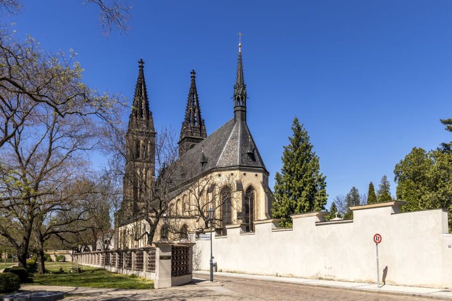 Hidden Prague Bike Tour - Vyšehrad arrival: Cathedral of Saint Peter and Paul plus the cemetery