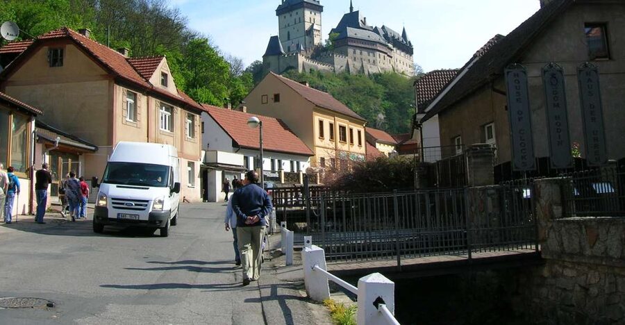 Karlstejn Castle & Crystal Manufactory - Private Tour - Karlstejn Castle from the hilltop: the day starts with a view