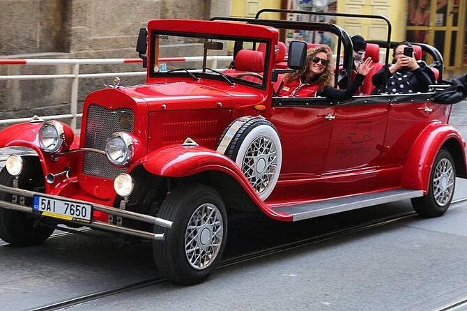 Karlstejn Castle in Vintage Convertible Car - Family-Friendly Potential, With One Timing Reality