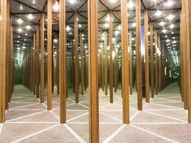Mirror Maze and Hall of Laughter- Crooked Mirrors - Upstairs Adds a Clear-Glass Crystal Maze
