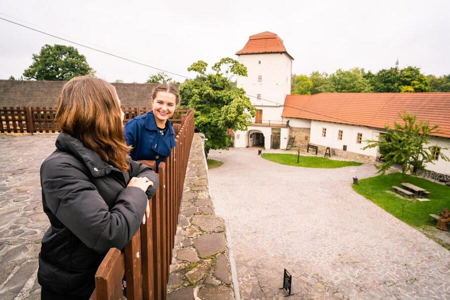 Ostrava: Entrance to Silesian Ostrava Castle - Getting to the castle: the Černá Louka river-walk approach