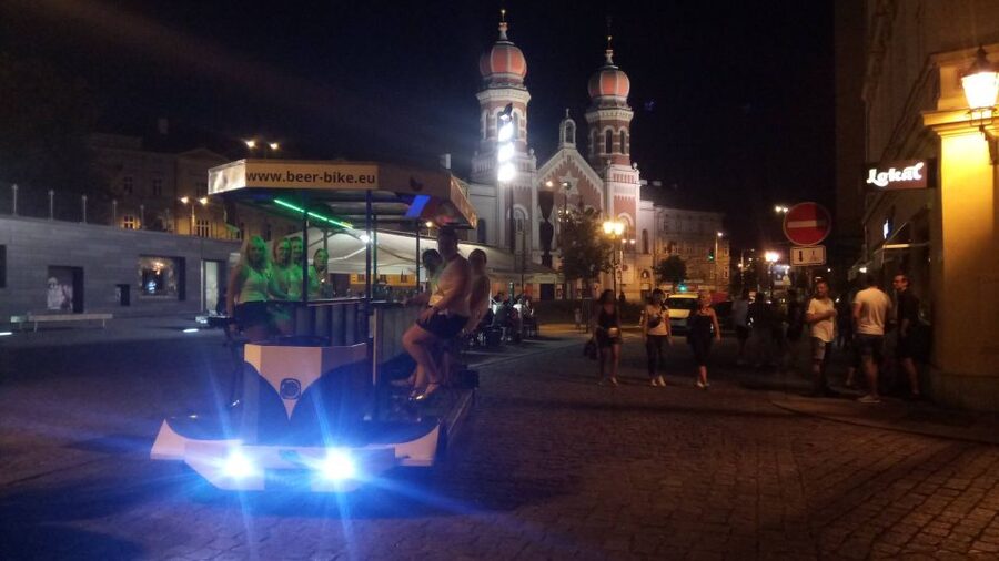 Pilsen: 1.5-Hour Beer Bike with Unlimited Beer - Starting at DEPO2015, Presslova 14, where the party bikes up fast