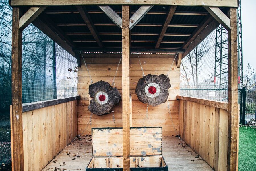 Prague: Axe Throwing Experience with Barbecue and Beer - BBQ in Camp: 400 Grams of Your Choice, Plus Sides and Two Beers