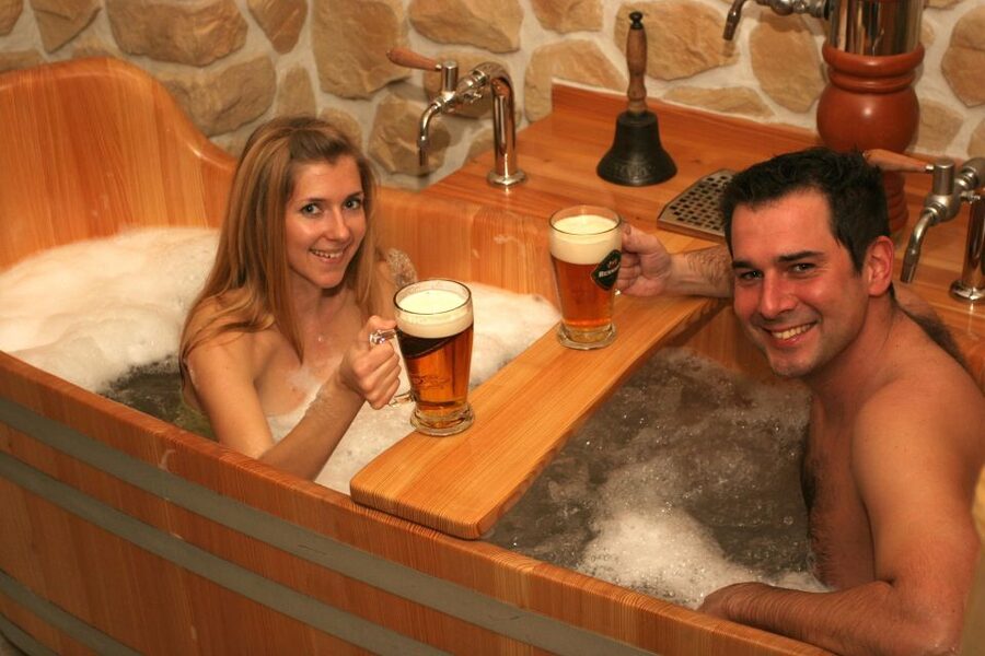 Prague: Bernard Beer Spa with Beer and Massage Option - Entering Bernard Beer Spa, located inside a Prague hotel