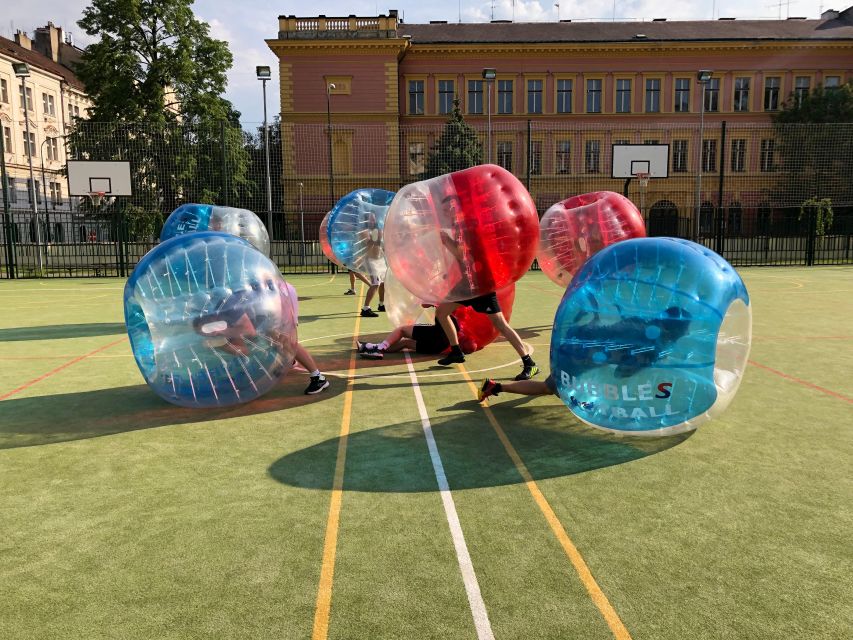 Prague: Bubbles football in city centre of Prague - The 60-Minute Flow: Changing Room, Stretch, Rules, Go Time