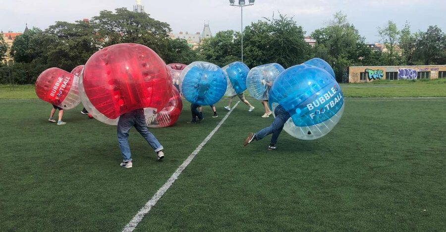 Prague: Bubbles football - Zorb Football in centrum - Changing Room, Stretch, Rules, and Safety Basics