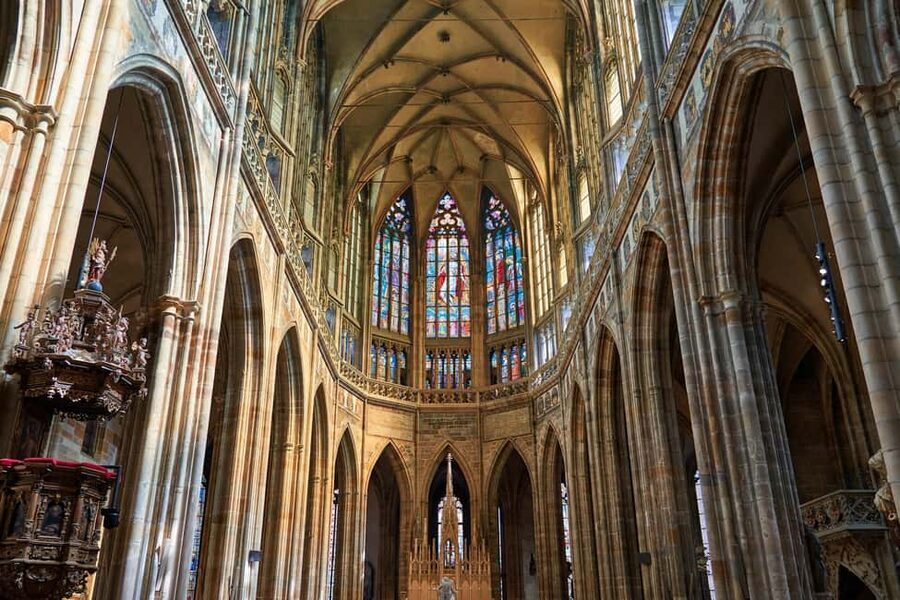 Prague Castle, St. Vitus Cathedral, Royal Palace, St. George's Basilica - St. Vitus Cathedral: coronations, Wenceslas, and the Crown Chamber