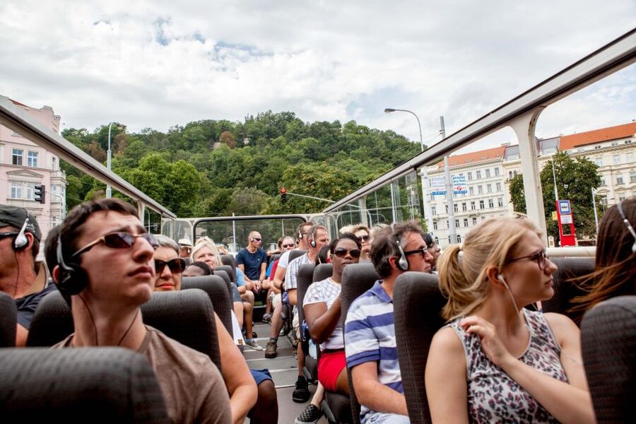 Prague: City Sightseeing HOHO Bus Tour & Optional Boat Tour - Blue Line: Republic Square to Prague Castle viewpoints (the 90-minute loop)