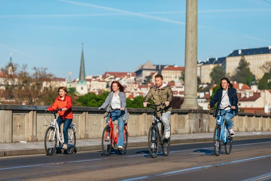 Prague: Complete Bike Tour - Charles Bridge and Charles IV, why the famous spot looks the way it does