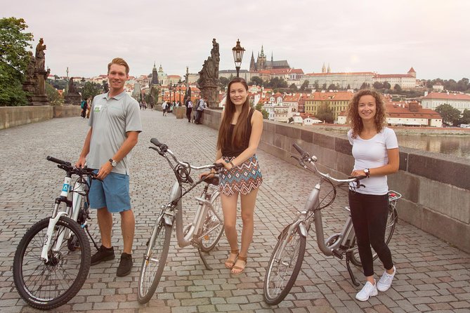 Prague E-Bike City Tour with A Local Guide - Metronome area with the shoes, then the Charles Bridge viewpoint