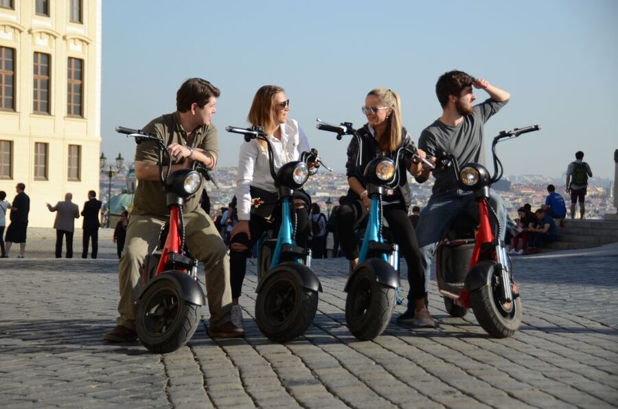 Prague: E-Bike/E-Scooter Viewpoint Tour - Prague Castle area break, then Letná Park for Vltava panoramas