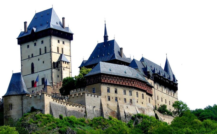 Prague: Fairytale Karlstejn Castle in Retro-Style Car - Inside the Castle: Portraits, Theodoric Images, and Crown Replicas