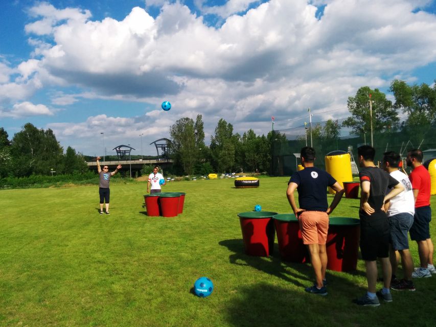 Prague : Giant Foot Darts and Giant Beer Pong Game - Option 1: Giant foot darts plus giant beer pong (2 hours, 2 drinks)
