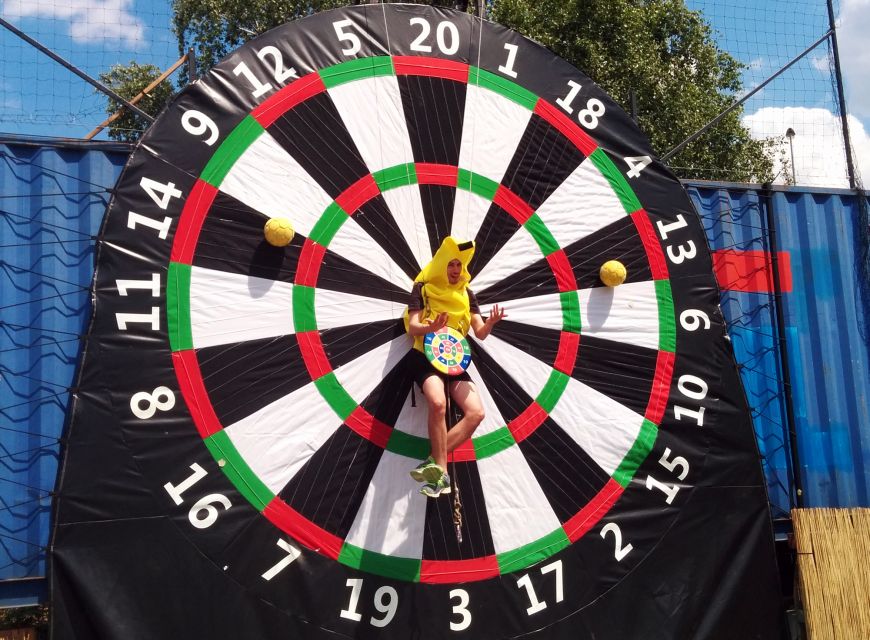 Prague: Giant Football Darts Game with Round of Beers & BBQ - How the Beer Rounds Keep the Energy Up