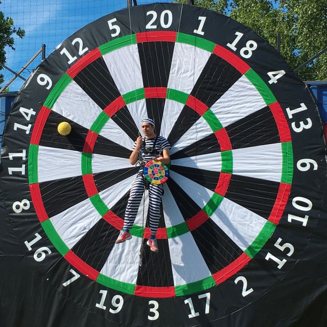 Prague: Giant Football Darts Game with Round of Beers & BBQ - Bad Weather Plan, Tents and Alternate Games