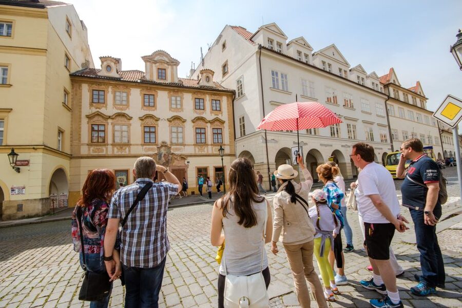 Prague: Guided Bus & Walking Tour with River Cruise & Lunch - Wenceslas Square to Rudolfinum, you get the map by bus