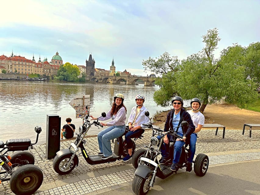 Prague: Heart of Prague Electric Tricycle Scooter Tour - Letná Park and the Prague Giant Metronome skyline moment