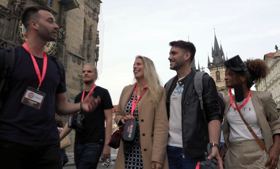 Prague: Immersive History Walking Tour and VR - Dancing House finale by the Vltava: modern Prague after the timeline