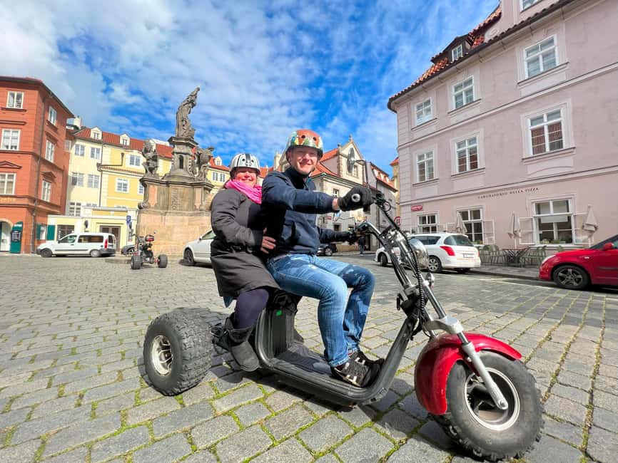 Prague: Monster Bike Trike Tour Euro Segway Experience - Charles Bridge, Kafka Museum, and Park Cihelna: seeing the city without the squeeze
