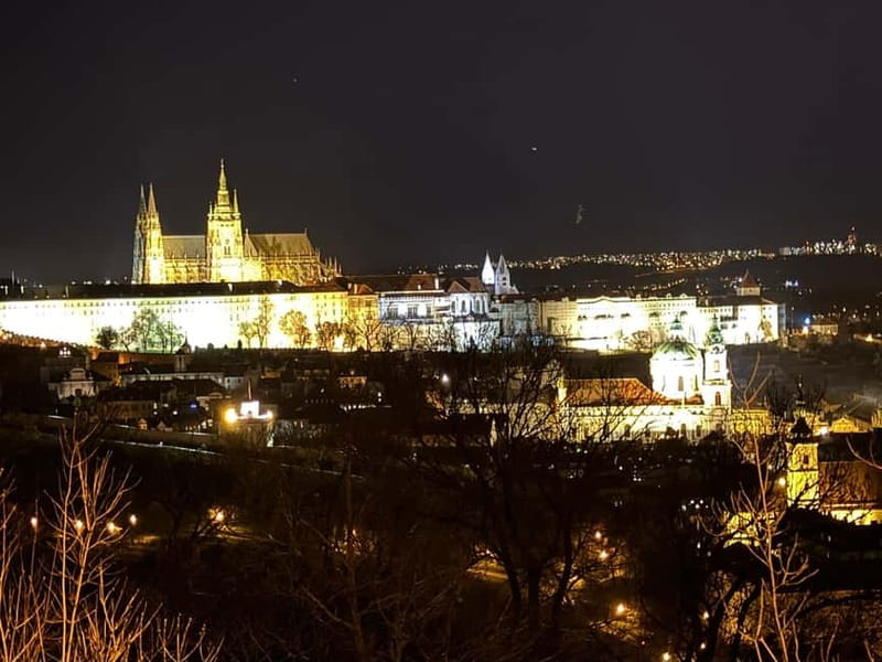 Prague: Night Walk through Prague Castle with City Views - Crossing the Deer Moat: Prašný Bridge and the Castle Fortifications