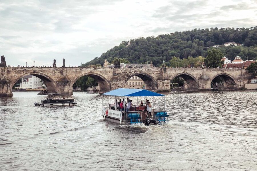 Prague: Private Cycle Boat River Tour with Beer or Prosecco - What you’ll do during the cruise