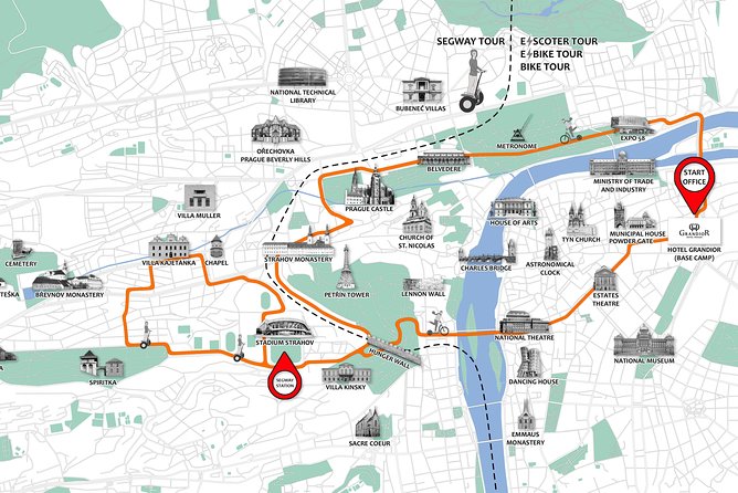 Prague Segway & E-Scooter Grand City Tour - Lennonova zeď, Charles Bridge, and the quick Kafka and Rudolfinum photo stops
