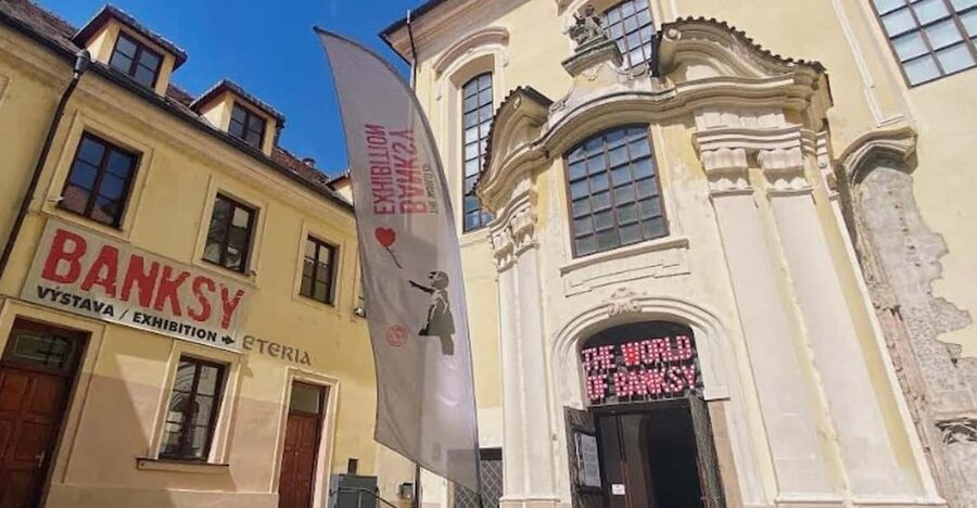 Prague: The World of Banksy Immersive Experience Ticket - Entering the Church of Saint Michael the Archangel, where the art feels staged