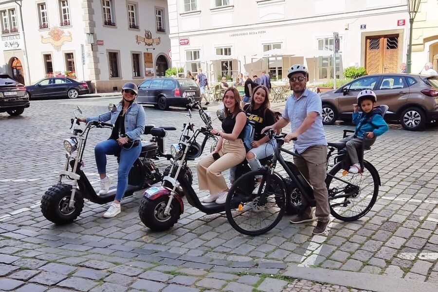 Prague: Tour by Electric Scooter or Cruiser eBike - Kafka Museum Stop, Park Cihelna, and Rudolfinum