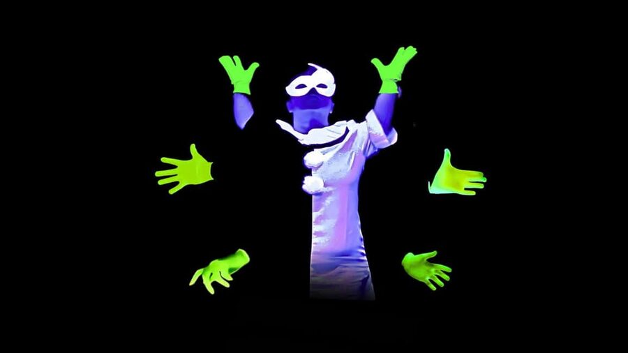 Prague: Underground Black Light Theatre Interactive Show - Your 70-Minute Night: Film, Then a Visual Love Story