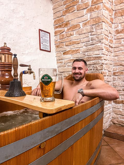 Prague: Ungelt Bernard Beer Spa with Beer & Optional Massage - Your private beer bath routine, step by step
