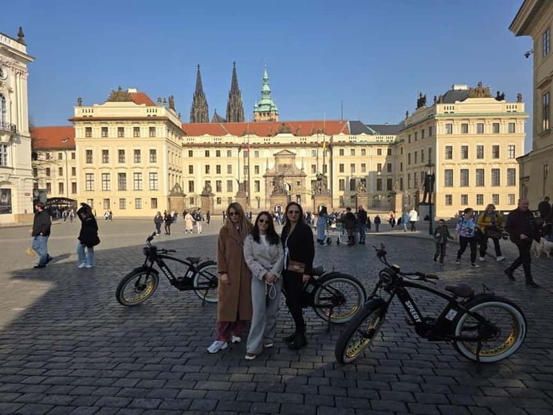 Prague Viewpoints & Historical Ebike Tour - Prague Castle entrance from outside and Strahov Monastery: big impressions fast