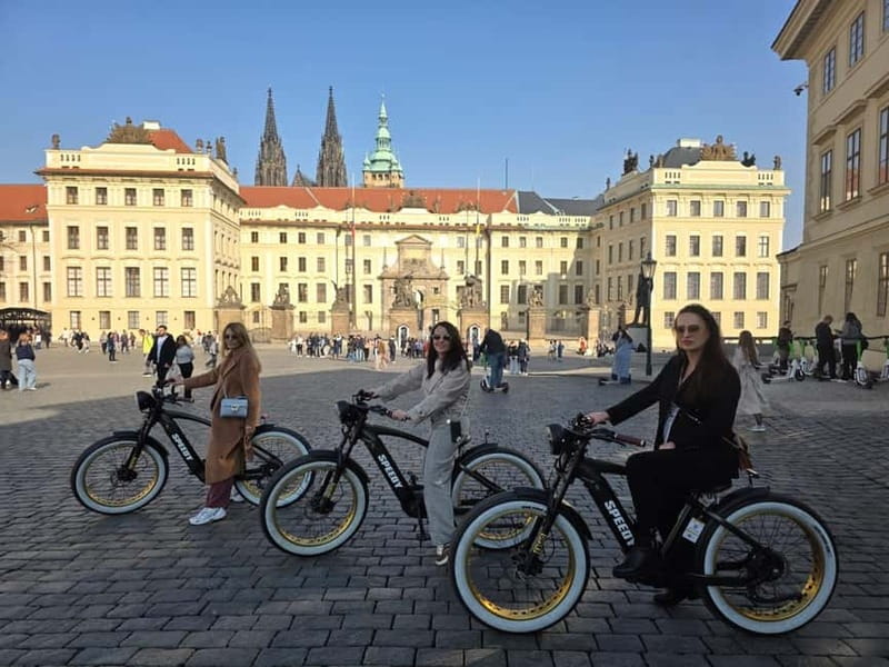 Prague Viewpoints & Historical Ebike Tour - John Lennon Wall and the Charles Bridge view: art and icons without the long detour