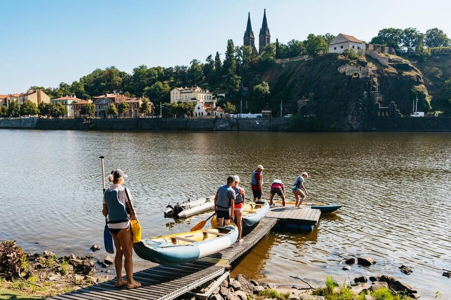 Prague: Vltava River Guided Canoeing Tour - Post-Tour Recharge at the Garden Pub With Vysehrad Castle Views