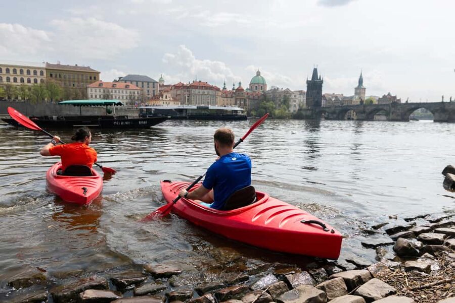 Prague: Vltava River Kayak Tour with Guide - Starting at the river bank near Charles Bridge