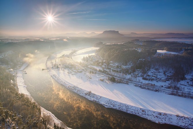 Pravcicka Gate & Bastei Bridge Winter National Park Tour from Prague - Crossing toward Bastei: Bad Schandau to Saxon Switzerland