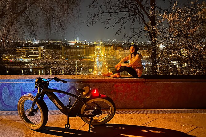 Retro Style E-Bike Night Tour in Prague - Live Guided - Kafka, Rudolfinum, and the Parizská Street contrast