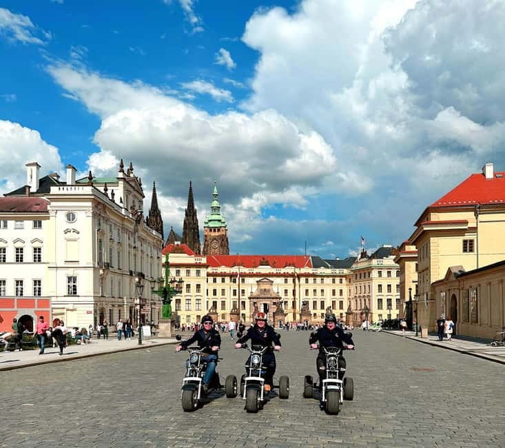 The Best ❤️ Trike Prague city tour live guided in English - The first minutes: meeting near Japan Embassy and getting rolling