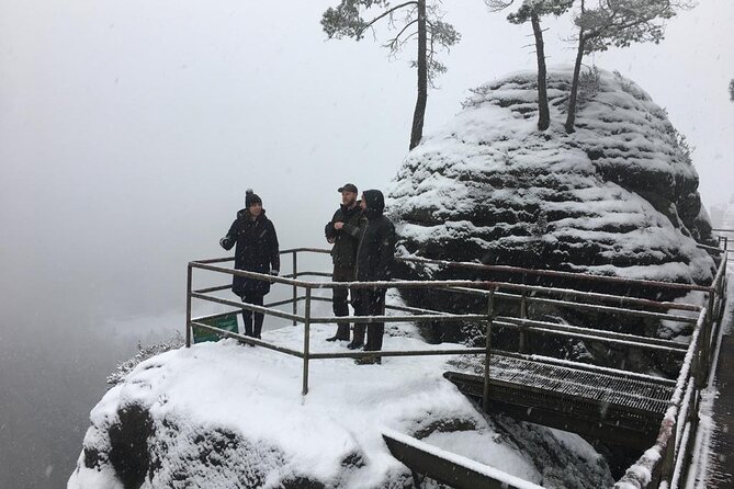 Winterland Tour to Bohemian and Saxon Switzerland from Prague - Stop 1: Bastei Bridge and Neurathen Castle ruins above the Elbe